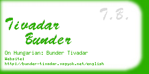 tivadar bunder business card